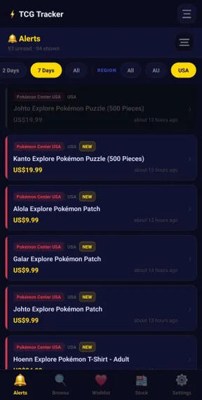 Alerts page! stay up to date with new drops from all your fav sites